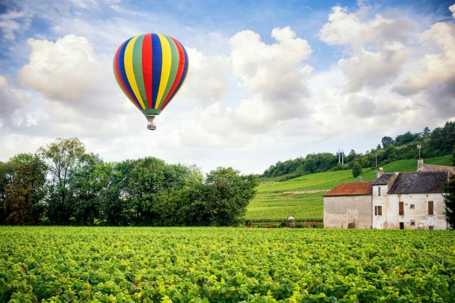 Hot air balloon in Burgundy