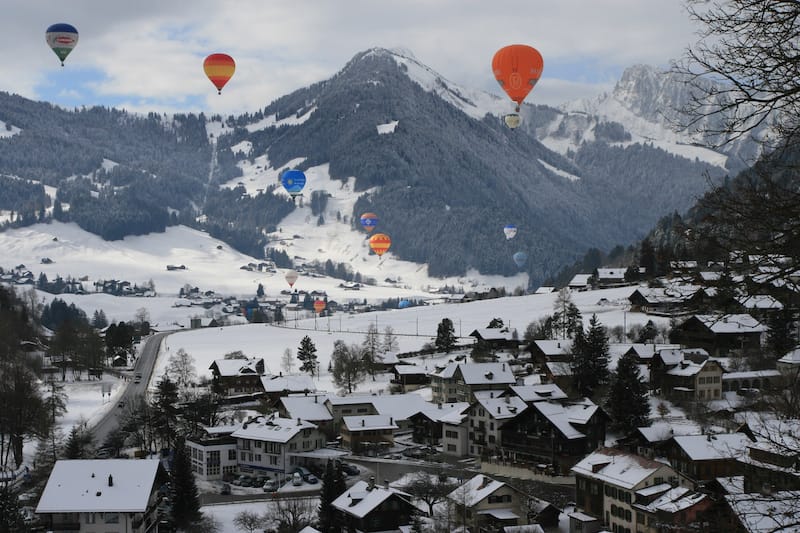 Hot air balloon in Château-d'Oex - Novie Charleen Magne - Shutterstock