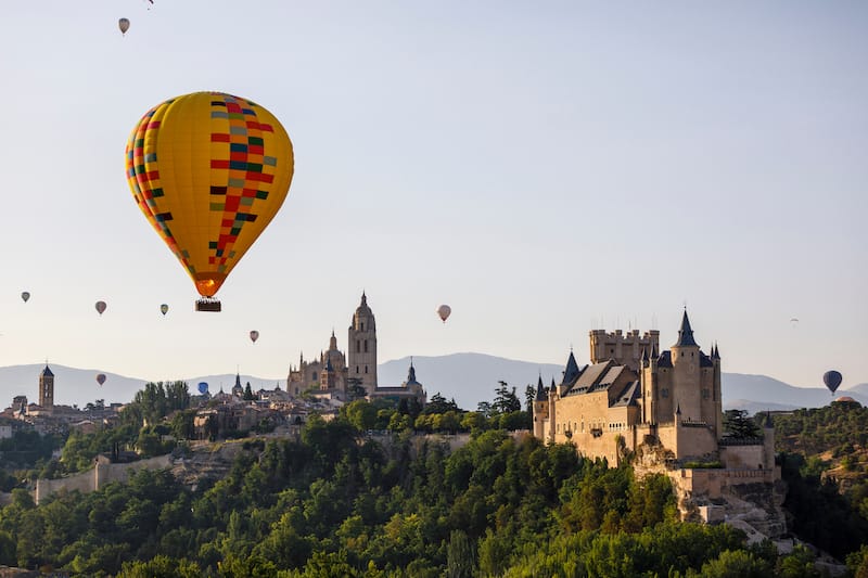Hot air balloon in Segovia