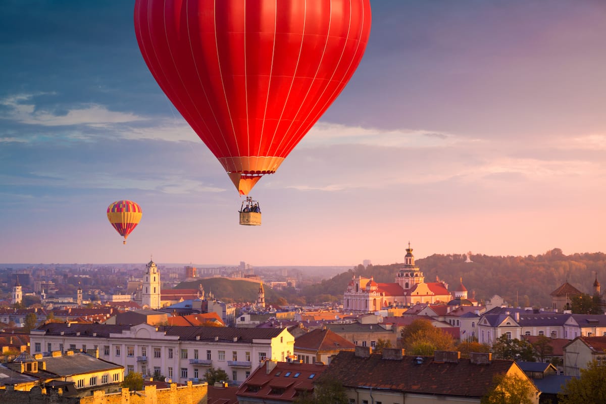 Hot air balloon in Vilnius