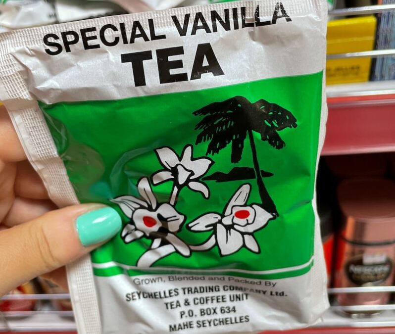 Delicious local vanilla tea from the grocery store