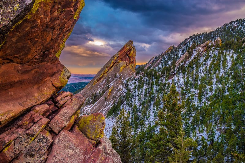 Boulder in winter