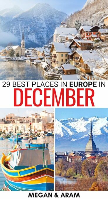 Are you looking for the best places to visit in Europe in December? This guide covers some amazing European Christmas destinations, as well as warm weather spots! | Rome in December | Florence in December | Athens in December | London in December | Paris in December | Berlin in December | Stockholm in December | Ghent in in December | Rotterdam in December | Edinburgh in December | Barcelona in December | Madrid in December | Gran Canaria in December | Malta in December | Croatia in December | Frankfurt in December | Tallinn in December 