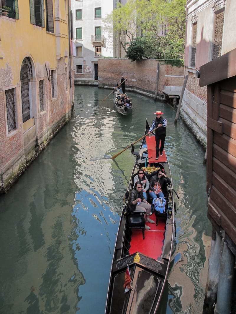 Tourists on a Gondola in winter