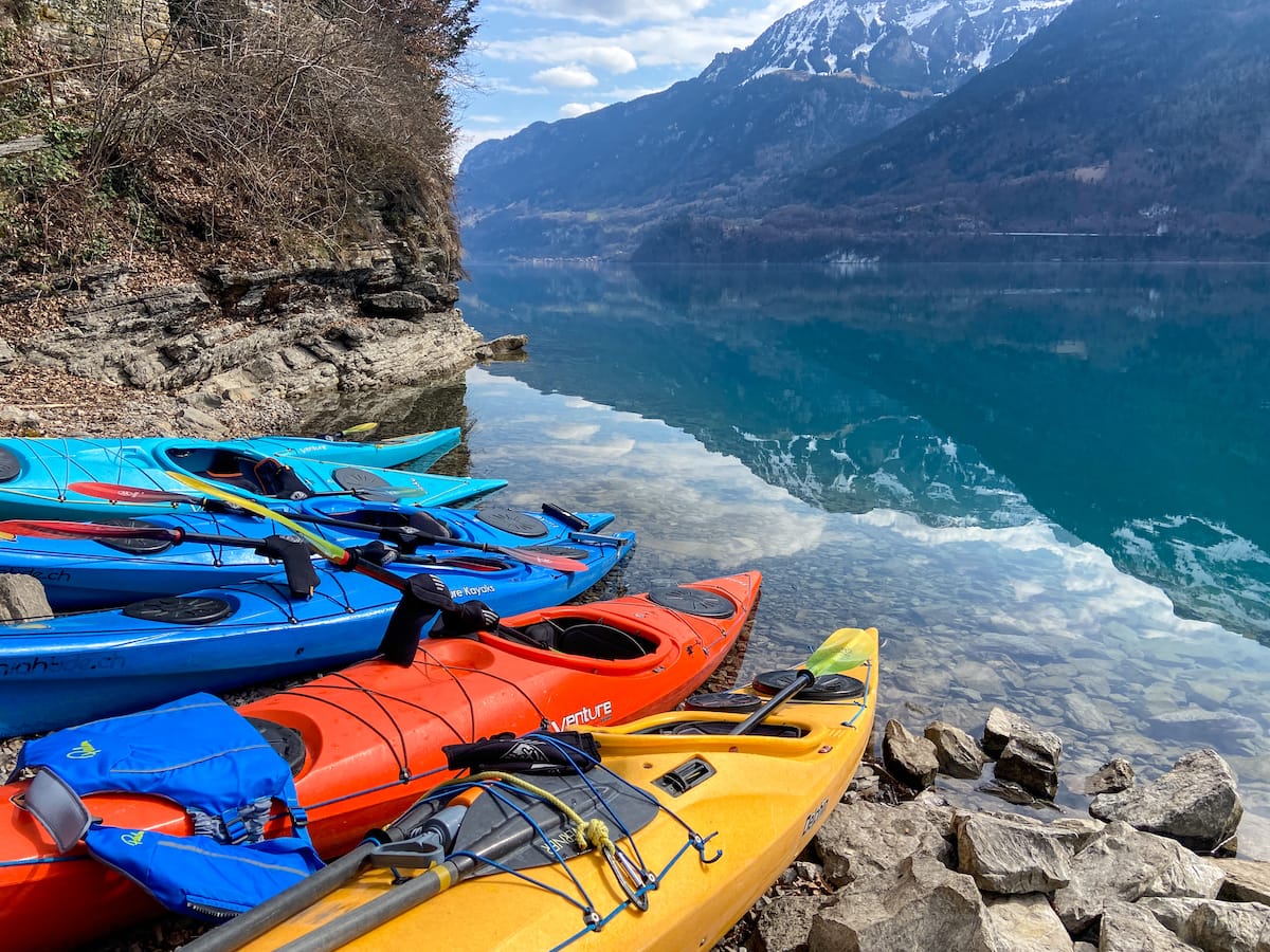 Views from the lake during winter in Interlaken