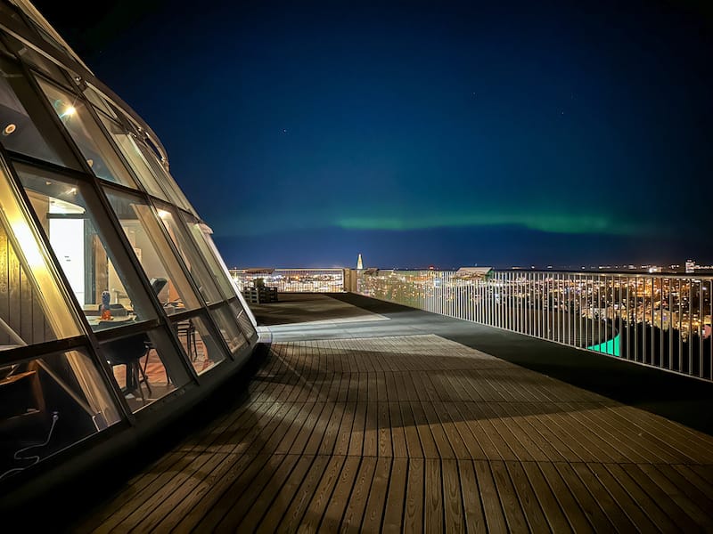 Perlan's observation deck is great for aurora viewing (before they close at 10pm!)