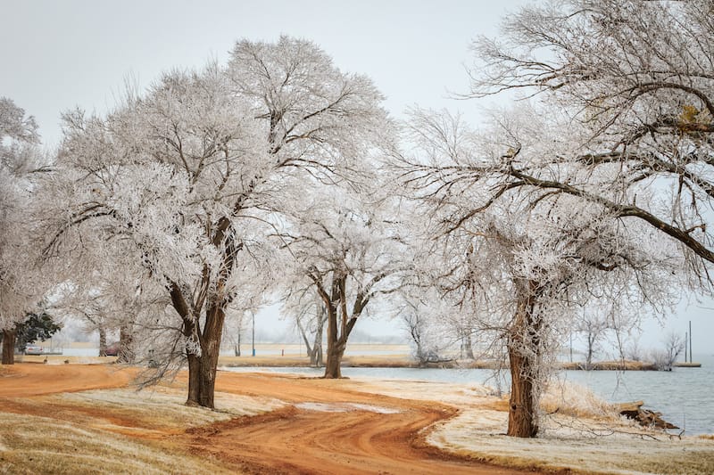 Lake Hefner in Oklahoma City in December