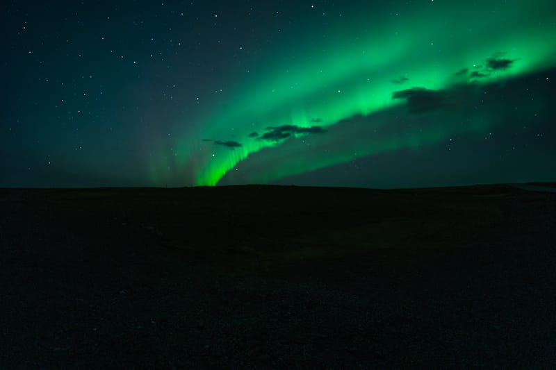 Northern lights near Reykjavik