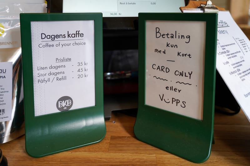 Bergen Coffee Roastery is one of many card-only establishments