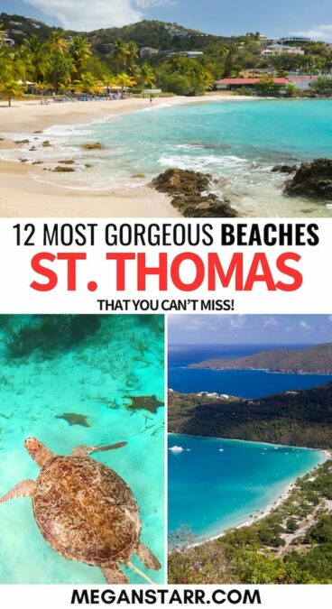 Are you looking for the best beaches in St. Thomas? This guide details the most beautiful St. Thomas beaches - from pink sands to ones with a view! | Things to do in St. Thomas | St. Thomas things to do | Prettiest St Thomas beaches | USVI beaches | Beaches in the US Virgin Islands | Magens Bay Beach | Sapphire Beach | Limetree Beach | Mermaids Chair | Coki Beach | Dorothea Beach | Cowpet Beach | Hull Beach USVI | Lindquist Beach USVI