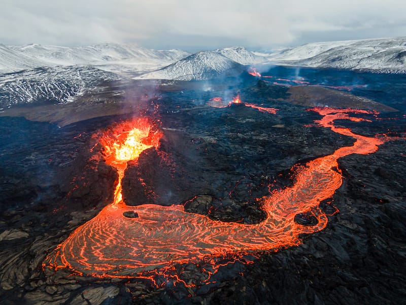 Volcano eruption of Fagradalsfjall a few years ago