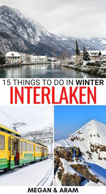 Looking for the best things to do in winter in Interlaken? This guide contains amazing Interlaken winter activities, bucket-list things to do, and so much more! | Interlaken winter trip | Winter trip to Interlaken | Jungfrau winter | What to do in Interlaken | winter activities in Interlaken | paragliding in Interlaken | kayaking in Interlaken | Skiing in Interlaken | Snowshoeing in Interlaken | Sledding in Interlaken | Interlaken itinerary 