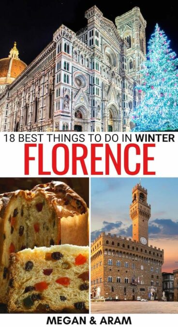 Searching for the best things to do in Florence in winter? We help you plan a winter trip to Florence, including the best Christmas markets, day trips, and more! | Winter in Florence | Christmas in Florence | Florence Christmas | Florence Christmas markets | Florence day trips | Florence in November | Florence in December | Florence in January | Florence in February | Snow in Florence | Day trips from Florence | Winter tours in Florence | Winter activities in Florence 