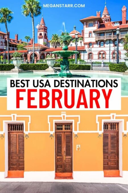 Are you looking for the best places to visit in February in the USA? This guide details some diverse (and amazing!) destinations in the US in February. Read on! | NYC in February | San Diego in February | San Antonio in February | Boston in February | Puerto Rico in February | USVI in February | Gatlinburg in February | New Orleans in February | Annapolis in winter | USVI in winter | Puerto Rico in winter | Big Sky in winter | Bend Oregon in winter | Salt Lake City in February