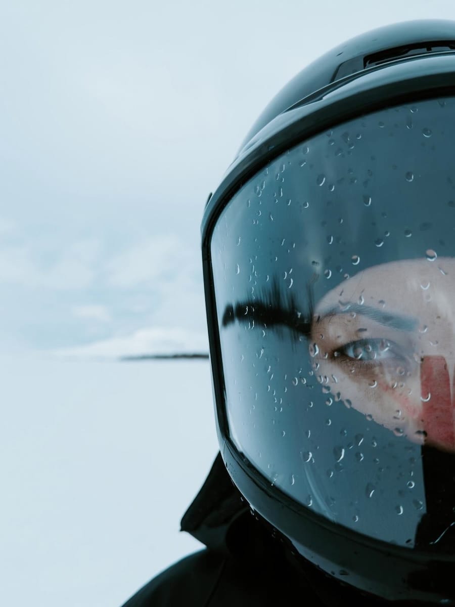 This is the helmet most tours will give you in Tromso