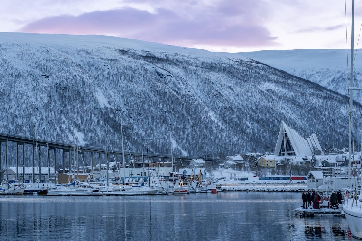The Arctic Cathedral across the harbor.