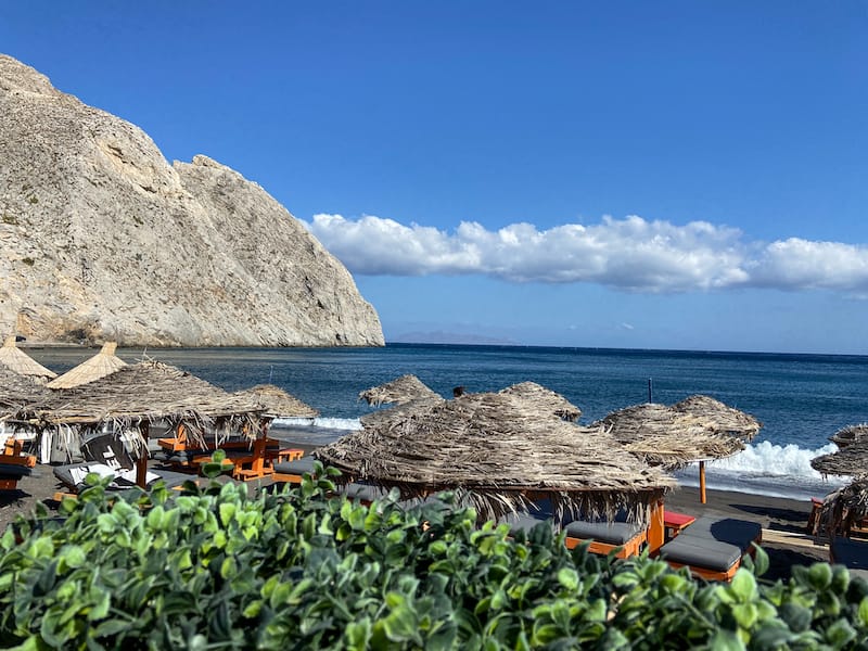 Perissa beach - one of the best beaches on Santorini