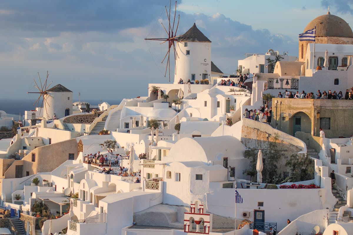 Watching the sunset in Oia