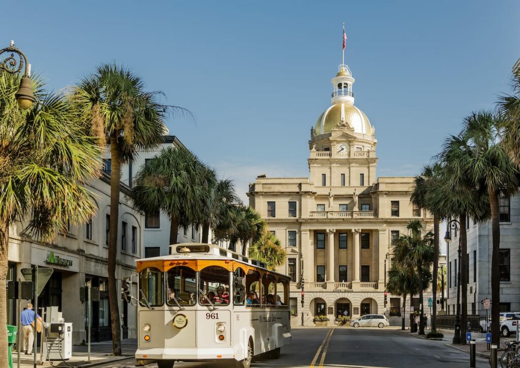 Old Savannah Trolley Tours in winter - Darryl Brooks - Shutterstock