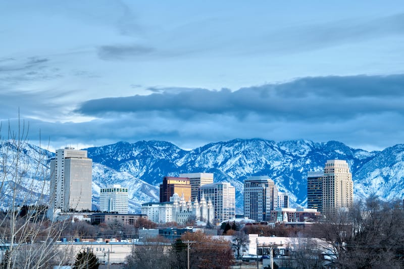 Salt Lake City in winter