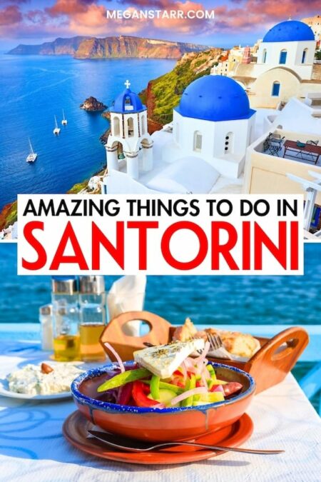 Are you looking for the best things to do in Santorini? This guide will help you find the best Santorini attractions, museums, restaurants, and landmarks to add to your itinerary! Save this Santorini bucket list for later! | Santorini things to do | What to do in Santorini | Santorini landmarks | Santorini sightseeing | Santorini museums | Santorini restaurants | Santorini travel guide | Santorini itinerary