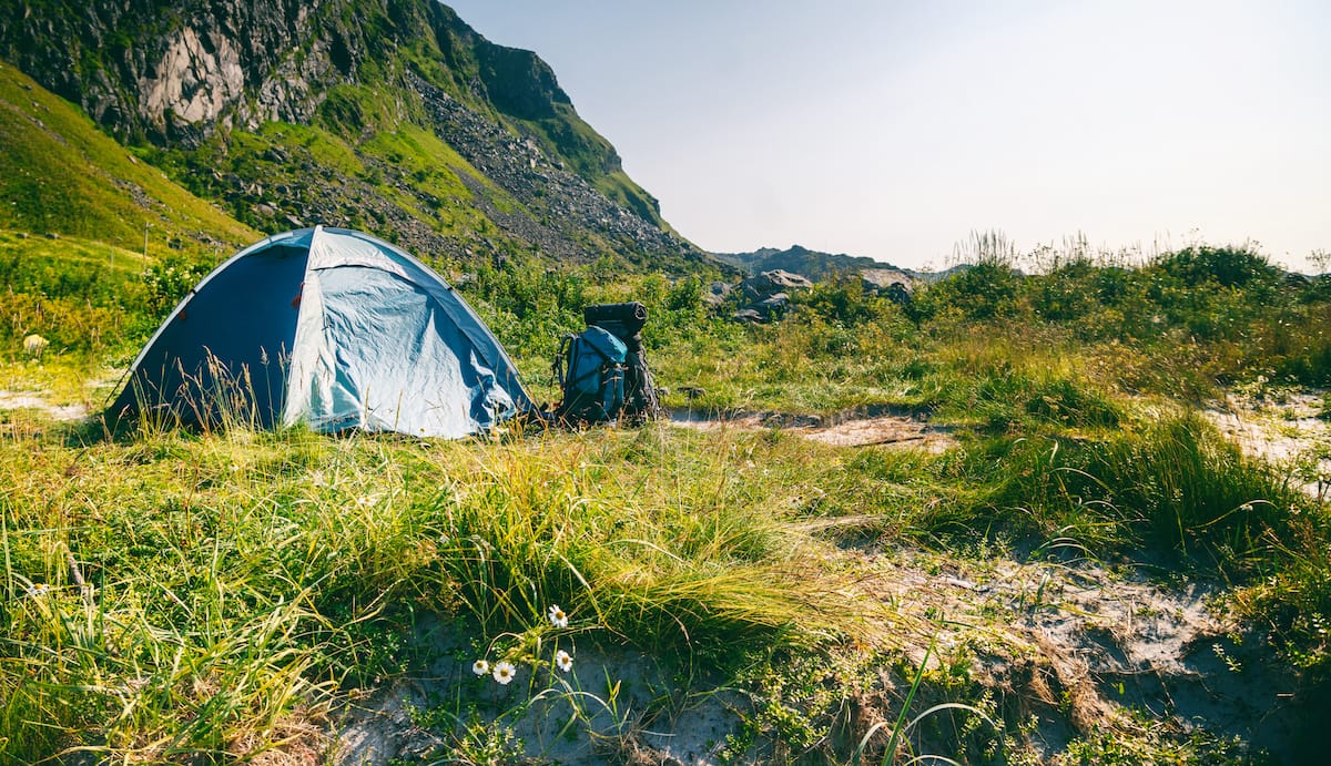 Tent camping in Tromso