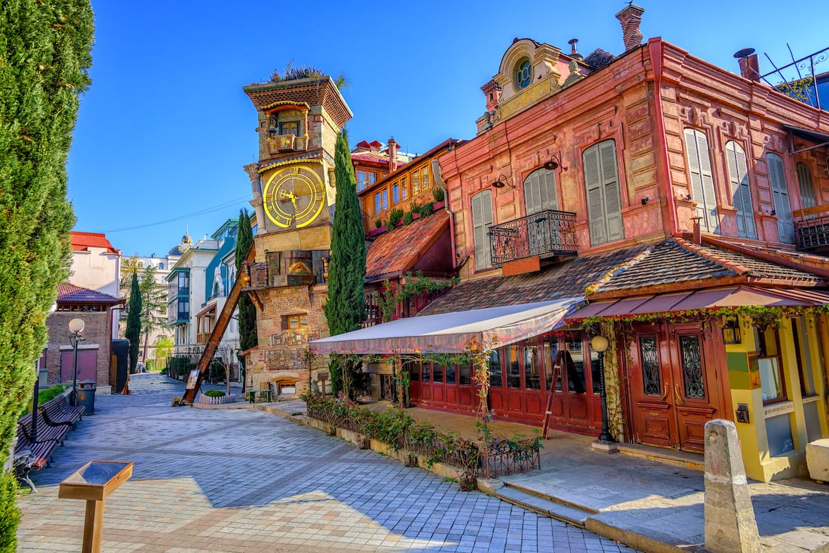 Leaning Clock Tower in Tbilisi