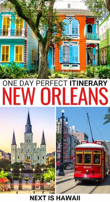 Are you looking for the best way to spend one day in New Orleans? This New Orleans 1 day itinerary has you covered! Click for more and start planning your trip! | New Orleans itinerary | Things to do in New Orleans | 24 hours in New Orleans | What to do in New Orleans | Visit New Orleans | New Orleans travel tips | New Orleans food | New Orleans in 1 day | 1 day in New Orleans