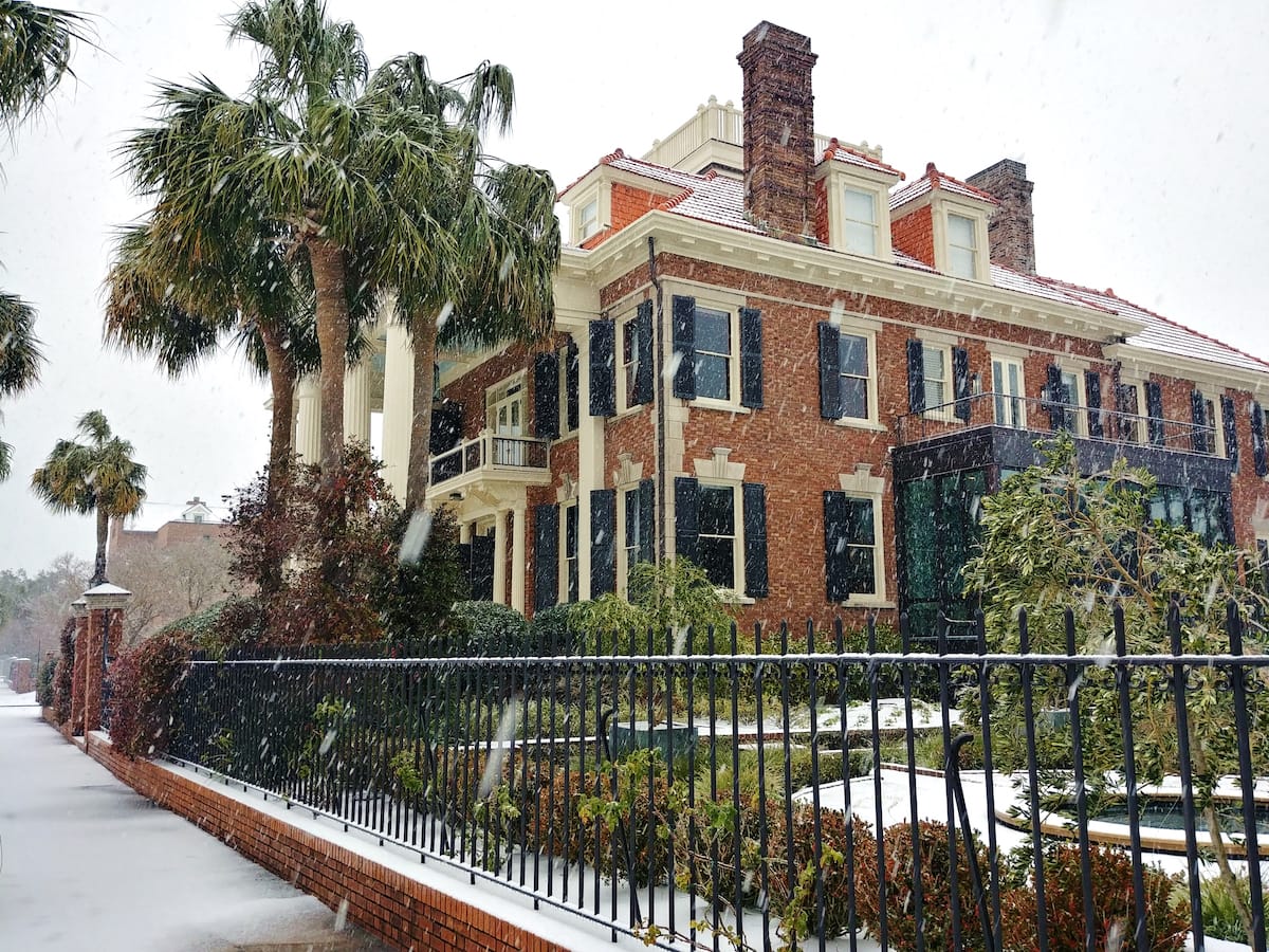 Spending winter in Charleston occasionally means seeing a rare snow