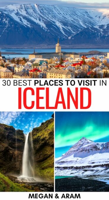 Are you looking for the best places to visit in Iceland? These Icelandic destinations will help you plan - from waterfalls to black sand beaches (and beyond)! | Things to do in Iceland | Small towns in Iceland | Cities in Iceland | Iceland destinations | Iceland itinerary | Iceland villages | Iceland waterfalls | Iceland national parks | Iceland islands | Iceland lakes | Iceland glaciers | Iceland volcanoes | Iceland beaches
