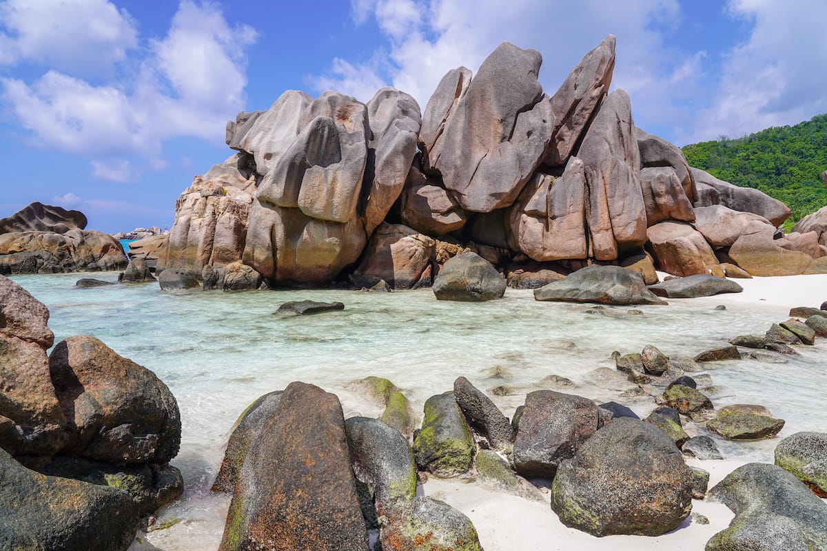 Anse Coco Beach's natural pool