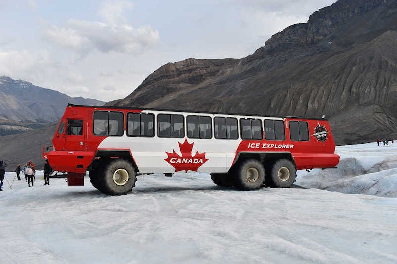 Brewsters Ice Explorer bus on Athasbasca Glacier