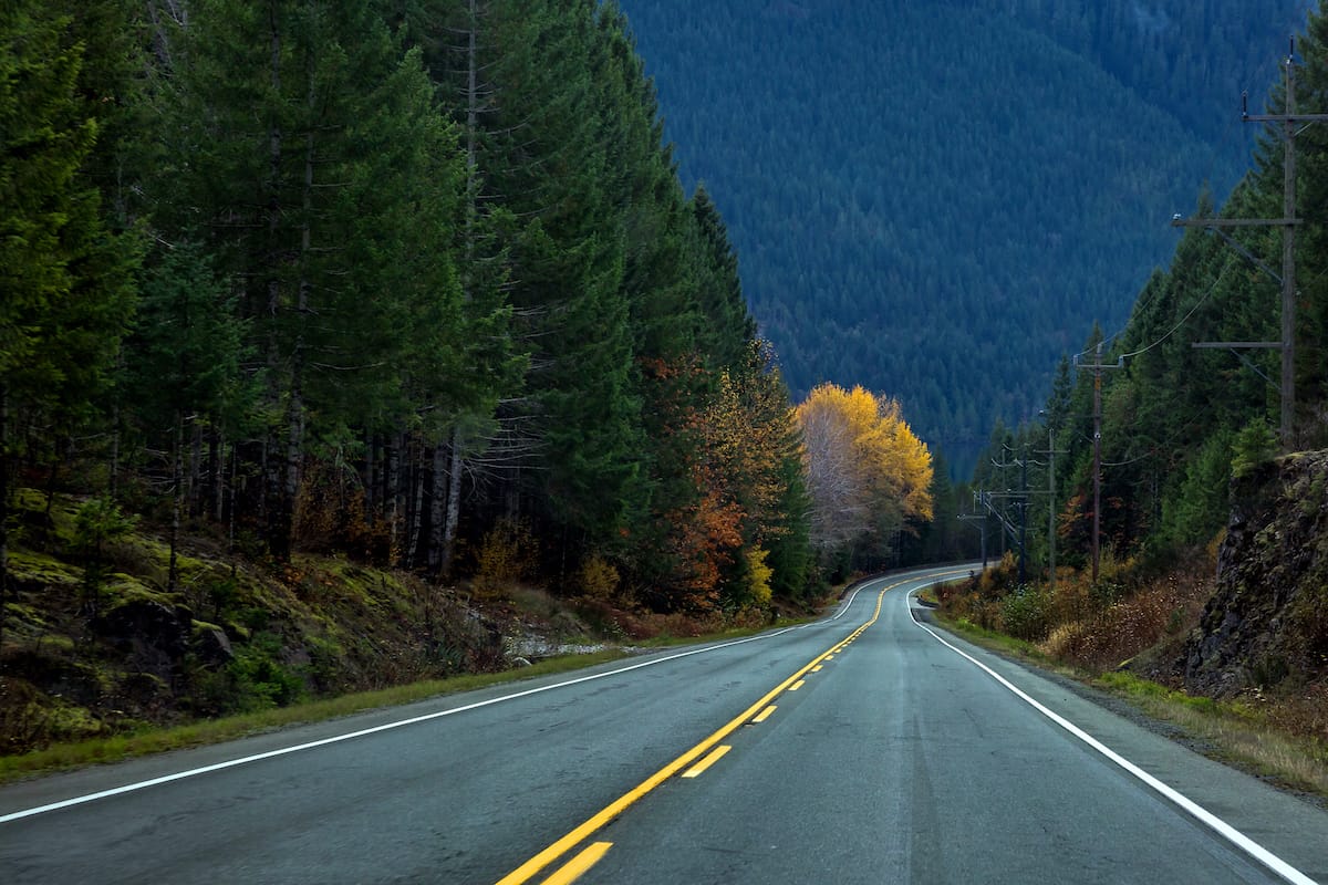 The mountain road from Port Alberni to the Pacific Coast