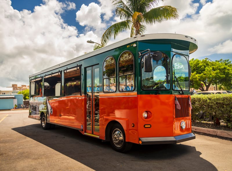 Tourist buses on Key West