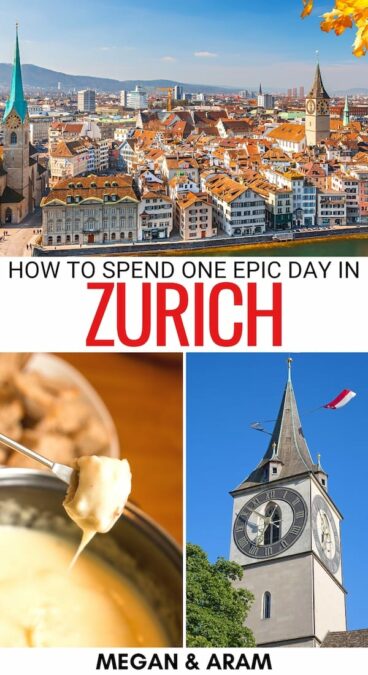 Are you looking for the best way to spend one day in Zurich? This Zurich itinerary gives you all the tips and things to do to plan the most epic trip! | Zurich one day itinerary | Things to do in Zurich | Zurich travel tips | 24 hours in Zurich | Day trip to Zurich | Views of Zurich | Zurich restaurants