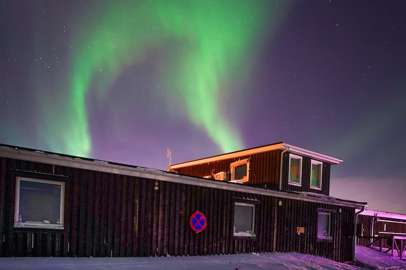 I took this in Abisko town center - the lights were very active