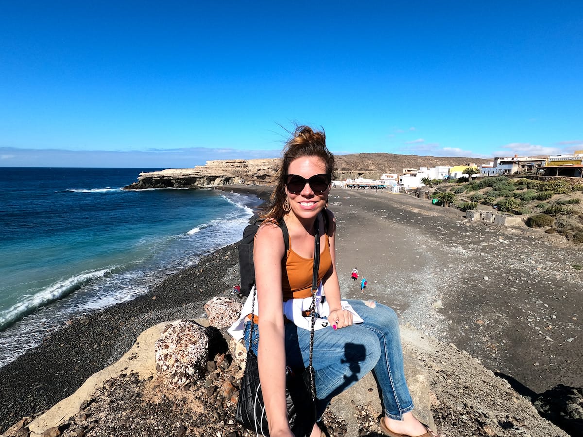 Overlooking the beach in Ajuy (the caves path is to my back!)