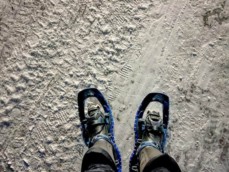 Walking in snowshoes