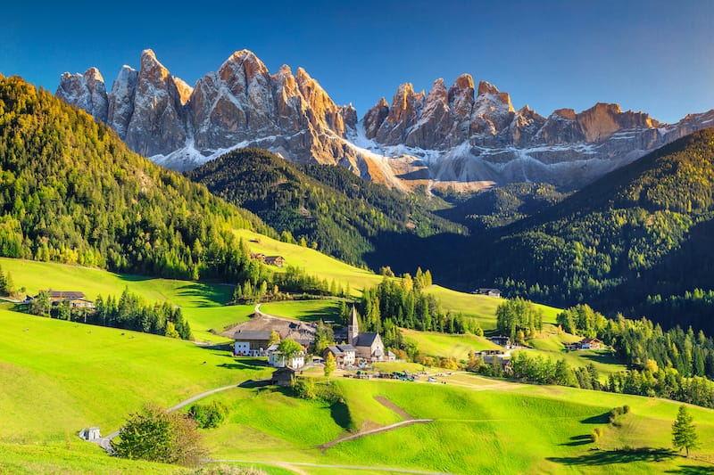 Santa Maddalena village in the Dolomites