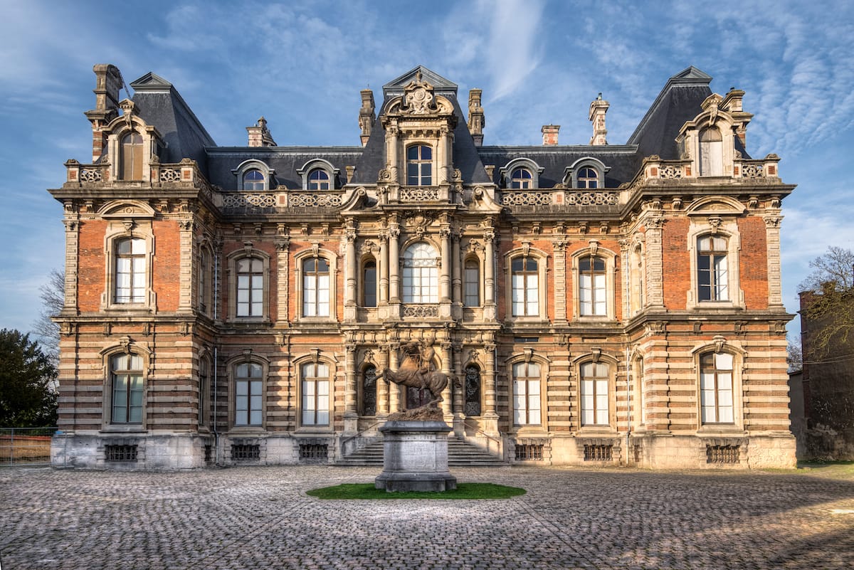 Ancient champagne production house Chateau-Perrier in Epernay