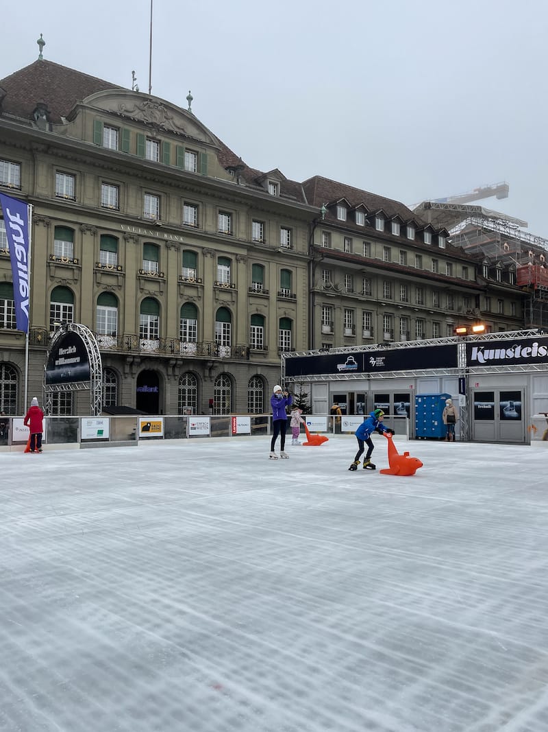Ice skating in Bern during winter