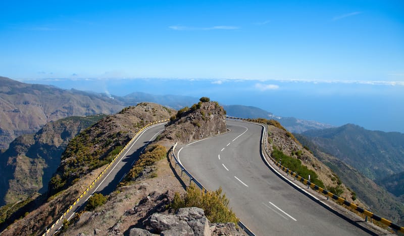 Driving on a Madeira road trip