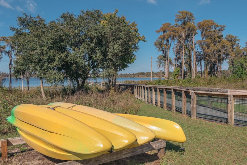 Kayaks at Lake Louisa State Park