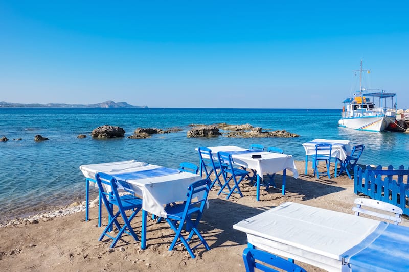 Food along Kolymbia Beach