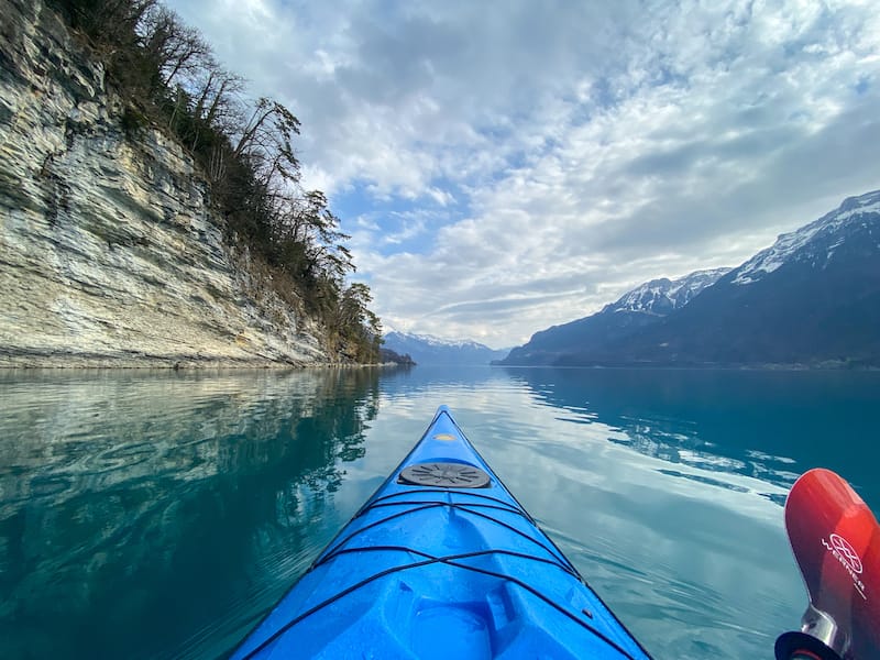 Kayaking at the end of winter
