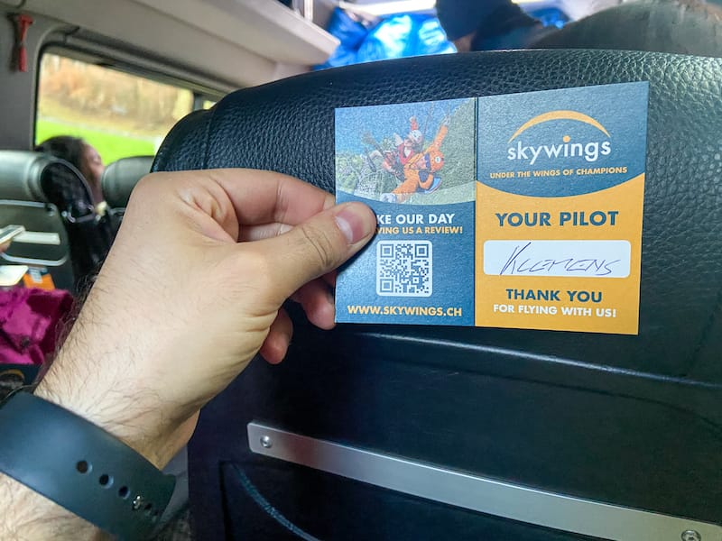 My pilot card to paraglide in Interlaken