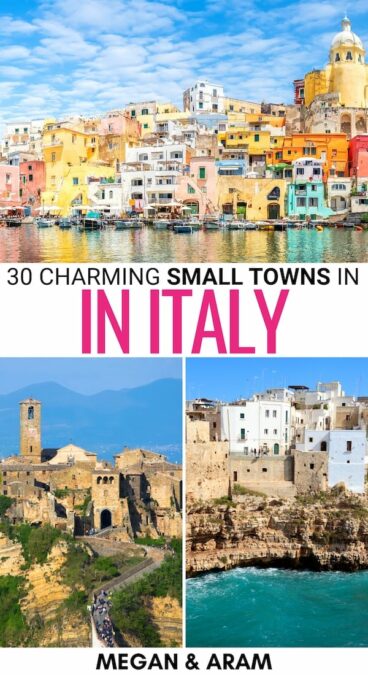 Looking for the best small towns in Italy to add to your bucket list? These Italian small towns range from seaside villages to mountain towns... and beyond! | Italian villages | Villages in Italy | Italy towns | Places to visit in Italy | Small towns near Venice | Small towns near Naples | Small towns near Rome | Small towns near Milan | Small towns in Sicily | Small towns in Sardinia