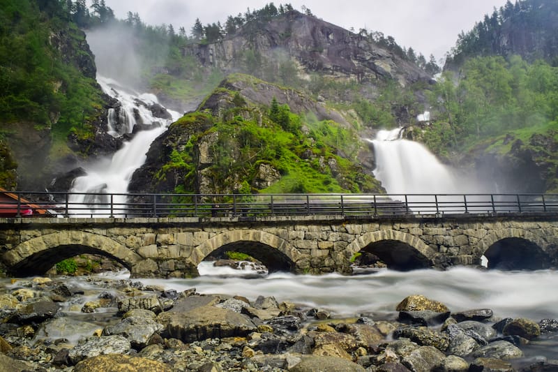 Langfoss Waterfall  is about 1.5 hours from Haugesund