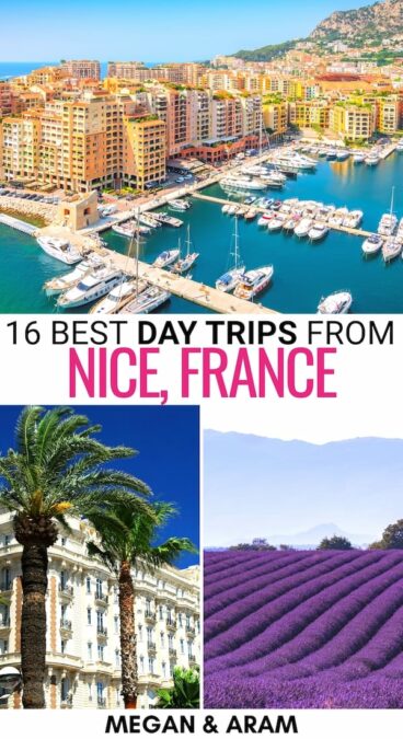 Are you looking for the best day trips from Nice, France? From Monaco to Cannes (and beyond) - these Nice day trips are for you! Day tour options included! | Places to visit near Nice | France cities | France towns | Nice to Cannes | Nice to Monaco | Nice to Gorges du Verdon | Nice to Saint Tropez | Nice day tours | Day tours from Nice | Things to do in Nice | Nice itinerary