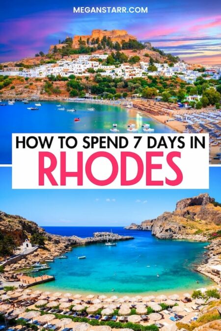 Are you looking for the best way to spend 7 days in Rhodes? This guide shows you the perfect one-week in Rhodes itinerary for first-time visitors! Click to learn more and how to plan your Rhodes road trip. | Rhodes itinerary | Itinerary Rhodes | One week in Rhodes | Rhodes 1-week itinerary | Rhodes 7-day itinerary | What to do in Rhodes | Rhodes things to do | Things to do in Rhodes | Visit Rhodes | Trip to Rhodes | Rhodes in summer | Rhodes in winter